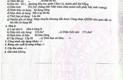 Bán đất kiệt 2 Ô TÔ tránh nhau đường Nhơn Hòa 6 - DT 192m2